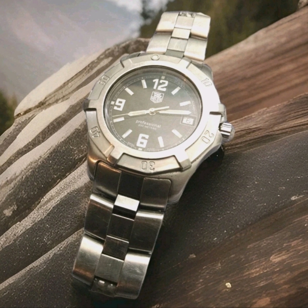 Tag Heuer Silver and Black Professional Watch